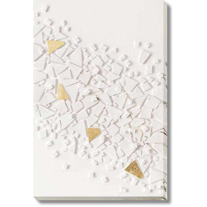 Art mural en toile mosaïque moderne Gilded Shards - 32 po x 47 po