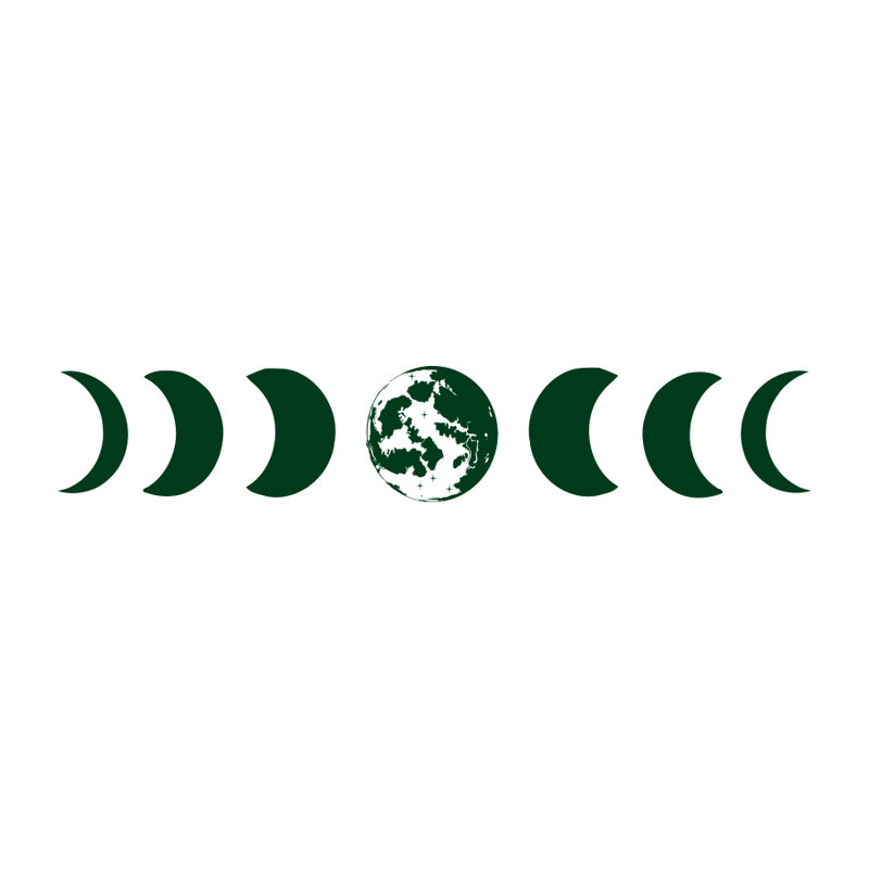 Décalcomanie murale phases de lune, Vert