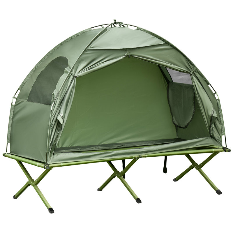 Lit de camp de camping hors-sol: lit simple pliant et tente combinée avec sac de transport