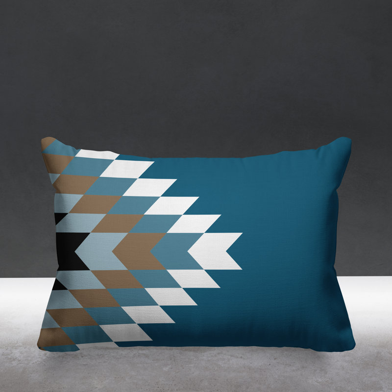 Coussin décoratif intérieur / extérieur Bimisi Southwestern, Turquoise
