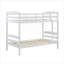 Lit superposé simple au-dessus de simple pour chambre de jeunes, structure en bois massif blanc classique avec garde-corps