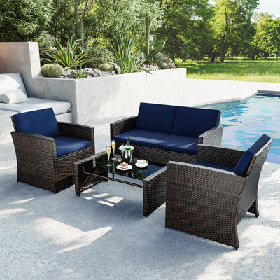 4 Pieces Seating Set With Cushion