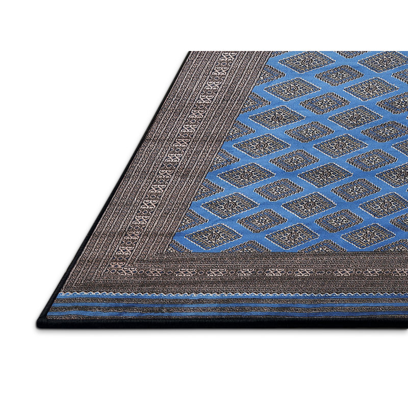 Tapis bleu / gris Kelsi, Rectangle 5 pi x 7 pi