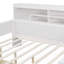Lit de jour double en bois avec tablettes de rangement, lit multifonctionnel avec deux tiroirs de rangement et bureau d'étude-1530480121-1530480122