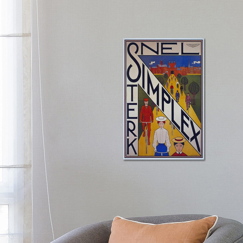 Snel Simplex Bicycle Advertising Vintage Poster by Unknown Artist - Wrapped Canvas Print, 66.04 cm H x 45.72 cm W x 1.91 cm D