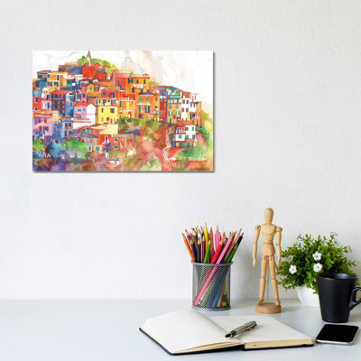 Cinque Terre II by Maja Wronska - Wrapped Canvas Painting