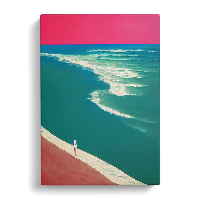 XV1022-493X Alone On The Beach - Print, Wrapped Canvas, 50cm H x 35cm W, No Matte
