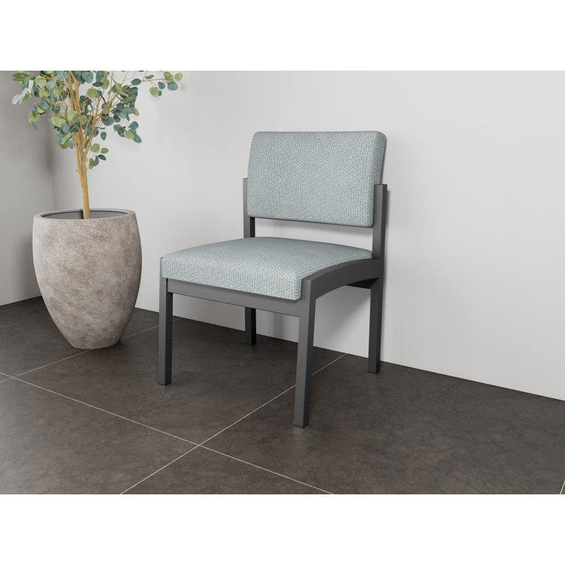 Chaise sans accoudoirs en acier Lenox, Gris anthracite, Noir Patriot Plus - nettoyez le vinyle avec un lin