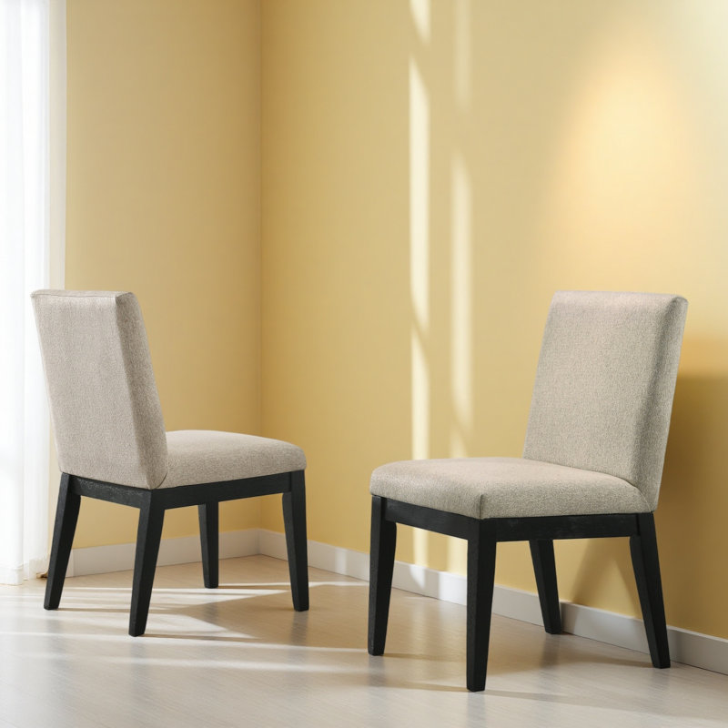 Ensemble de 2 chaises de salle à manger contemporaines en tissu 19 po