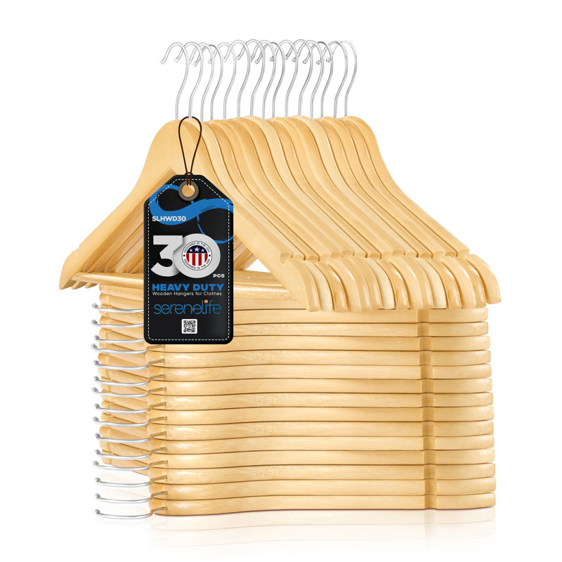 Non-Slip Standard Hanger, 30, Light Brown