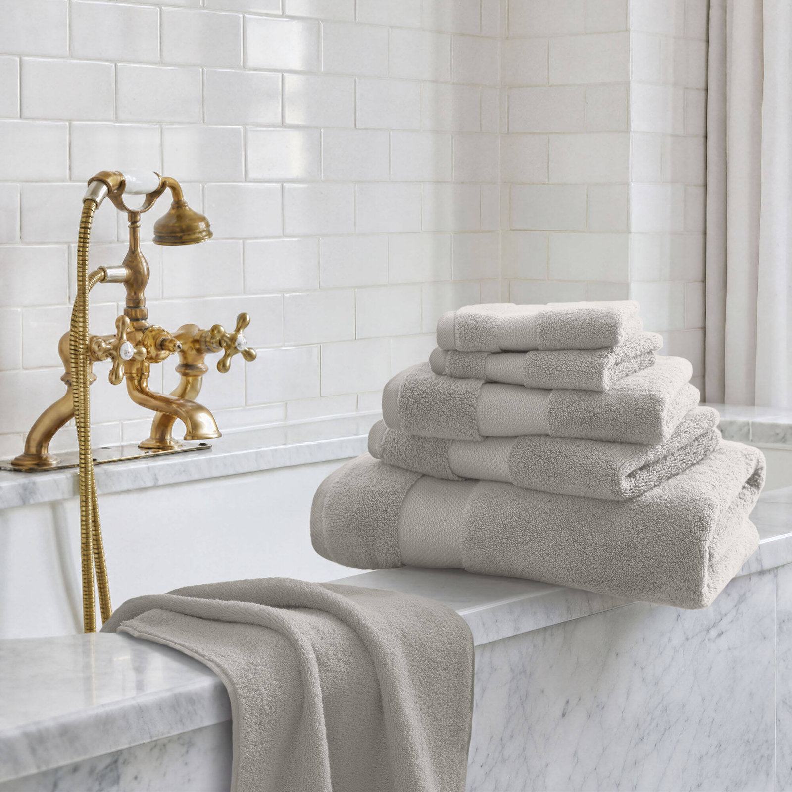Turkish Cotton Quick-Dry Towel Set, Gray, 6 Piece Towel Set