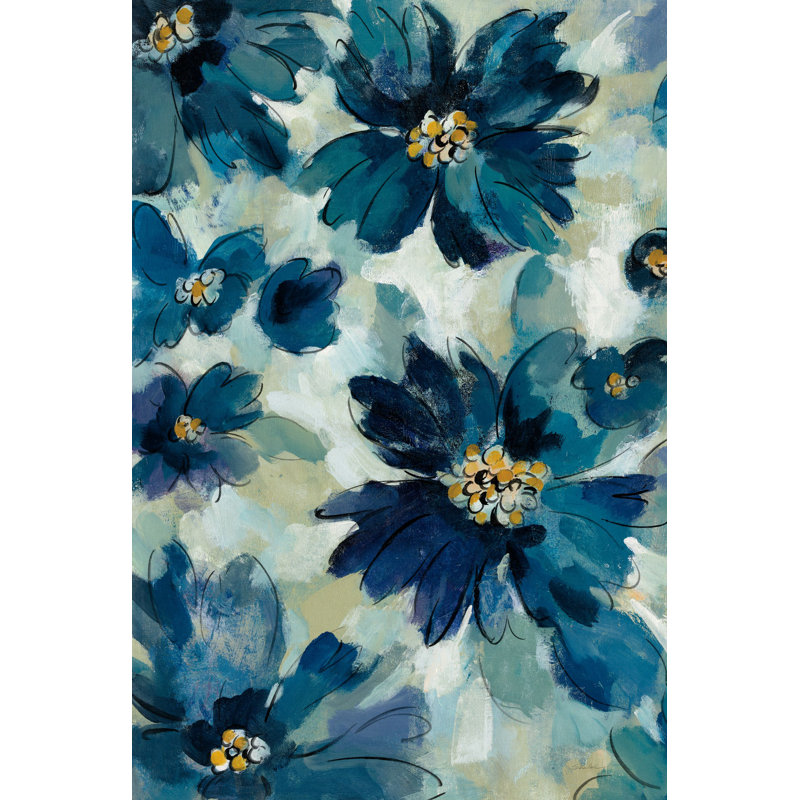 Inky Floral I 1 Piece Wrapped Canvas Painting, 30cm H x 20cm W x 3.8cm D