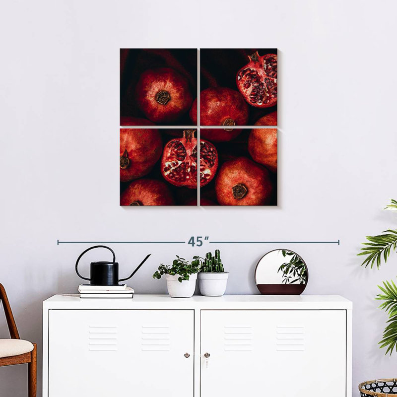 Yarlin Red Pomegranates, 26" H x 26" W