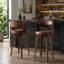 Tabourets de bar pivotants de 66 cm (26 pouces) avec pieds en bois massif et assise en polyuréthane