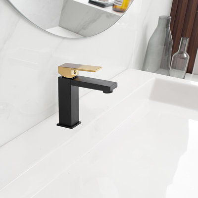 Single Handle Single Hole Low-Arc Bathroom Faucet