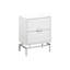 Table de bout contemporaine blanche brillante contemporaine avec tiroir de rangement pour le salon ou la chambre à coucher | Idée de cadeau