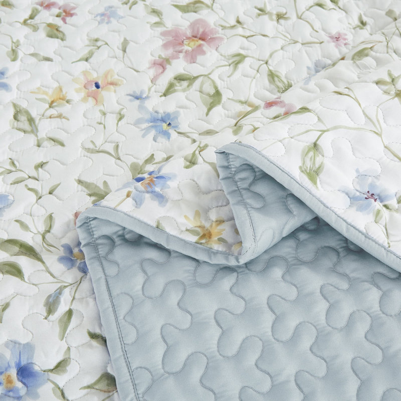 Ensemble de couvre-lit bleu Daisy Meadow, Grand lit