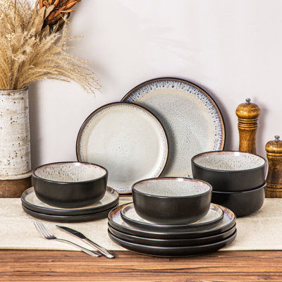 Ambrru Stoneware Dinnerware Set 12 Piece - Service for 4