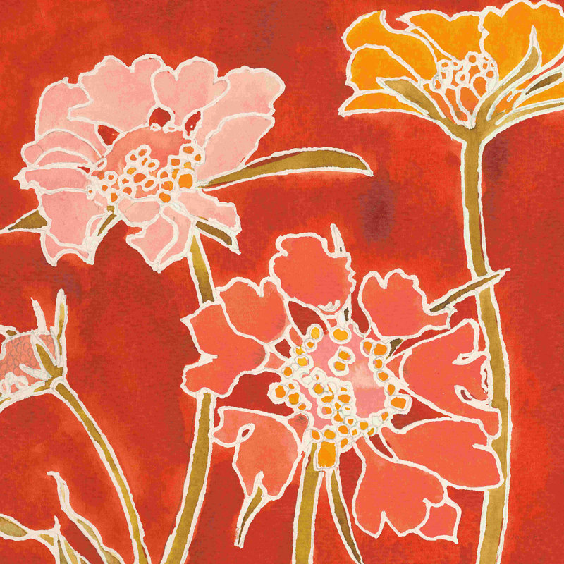 Cloisonné beauté II, H 36 po x l 36 po, Non, Cadre simple noir