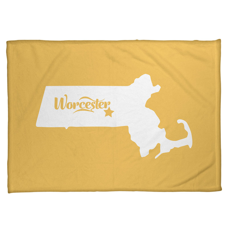 Jeté polaire worcester massachusetts, l 62,5 po x L 82,5 po, Jaune
