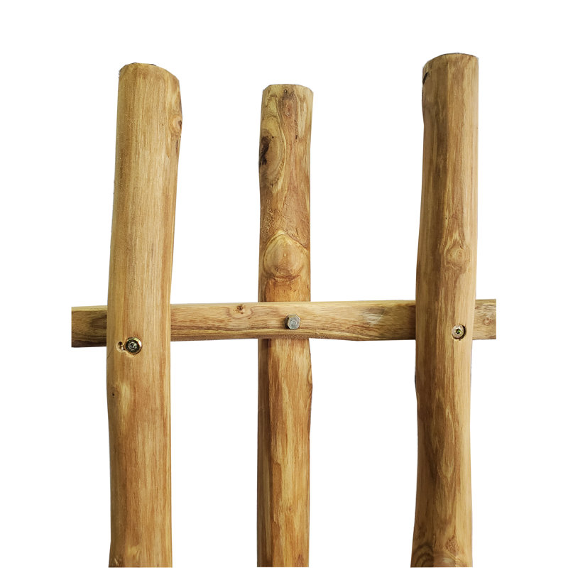 Debarked Teak Wood Garden Fence