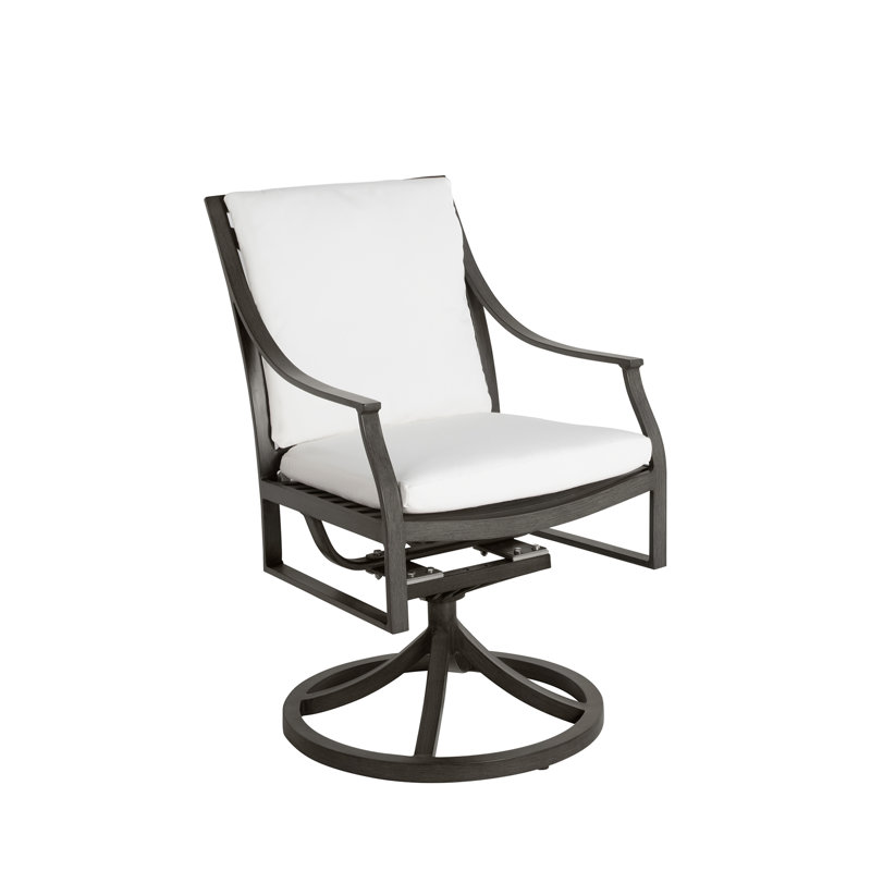 Fauteuil à bascule pivotant d'extérieur Monaco en aluminium forgé, Trépointe, Brume de Bali