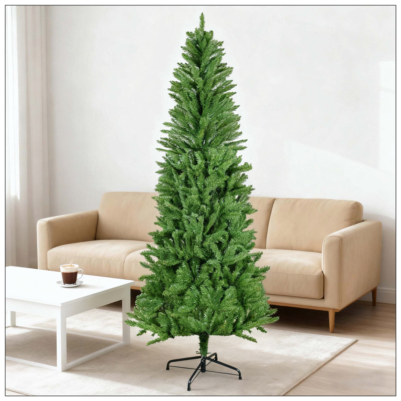 Arbre de Noël classique avec des branches denses, convient pour Halloween et Noël, H 6 pi