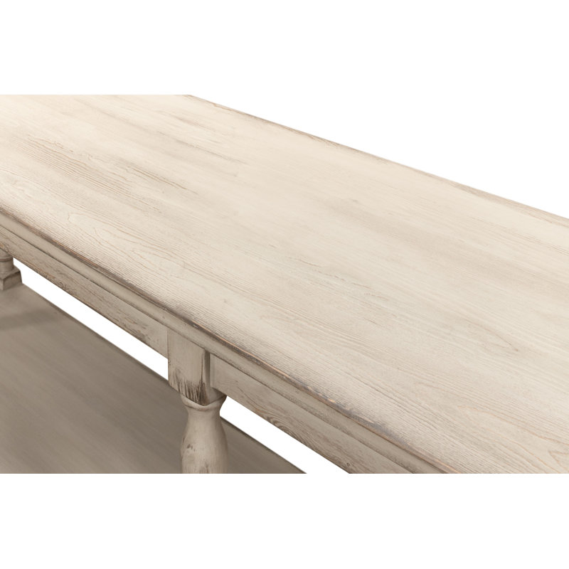 Jensen 95'' Stony Grey Solid Wood Console Table with Storage