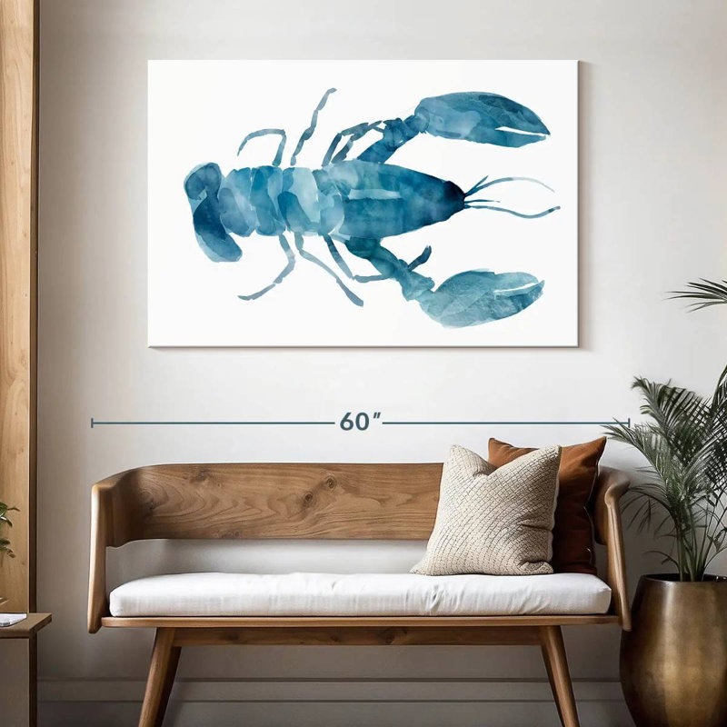 Homard Brampt bleu turquoise, H 32 po x l 48 po