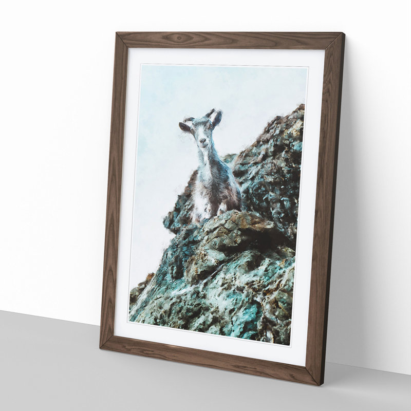 Mountain Goat Vol.1 - Framed Print, Walnut Framed, 65cm H x 48cm W x 2cm D