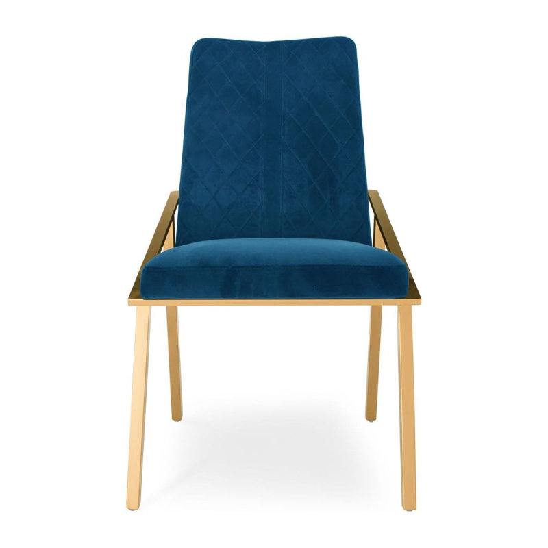 Chaise d'appoint Ingleside, Bleu très foncé, Or titane