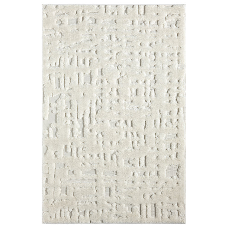 Oheneba Collection Modern Abstract Cream Area Rug