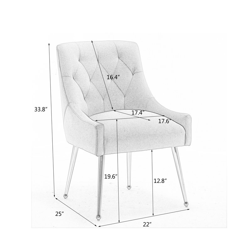 Chaise d'appoint en velours beige Baudel, Blanc