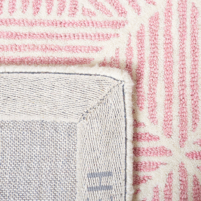 Tapis géométrique en laine touffeté à la main 0,8 po Forage, Rectangle 4 pi x 6 pi