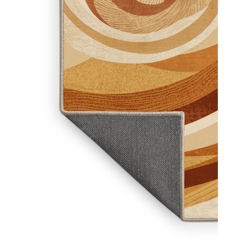 Tapis doux et moelleux de style danois doux et luxueux en brun - reliure beige, 5 x 7
