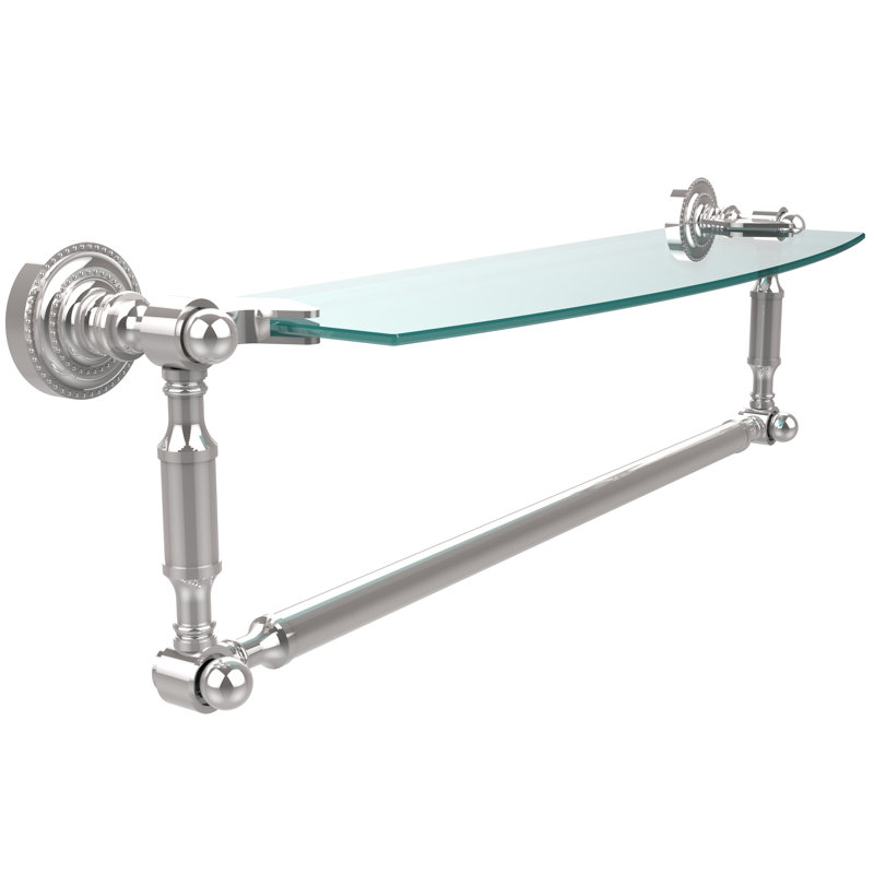 Marchmont Bracket Shelf with Towel Bar, 5" H x 28" W x 6.1" D, Polished Chrome