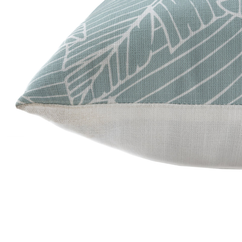 Housse de coussin intérieure / extérieure réversible Oceana, H 18 po x l 18 po, Bleu spa, polyester