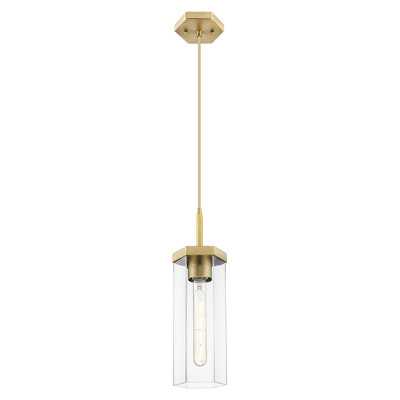 Downtown Urban - Blakeley - 1 Light 5" Cord Hung Pendant - Satin Nickel Finish - Light Smoke Shade