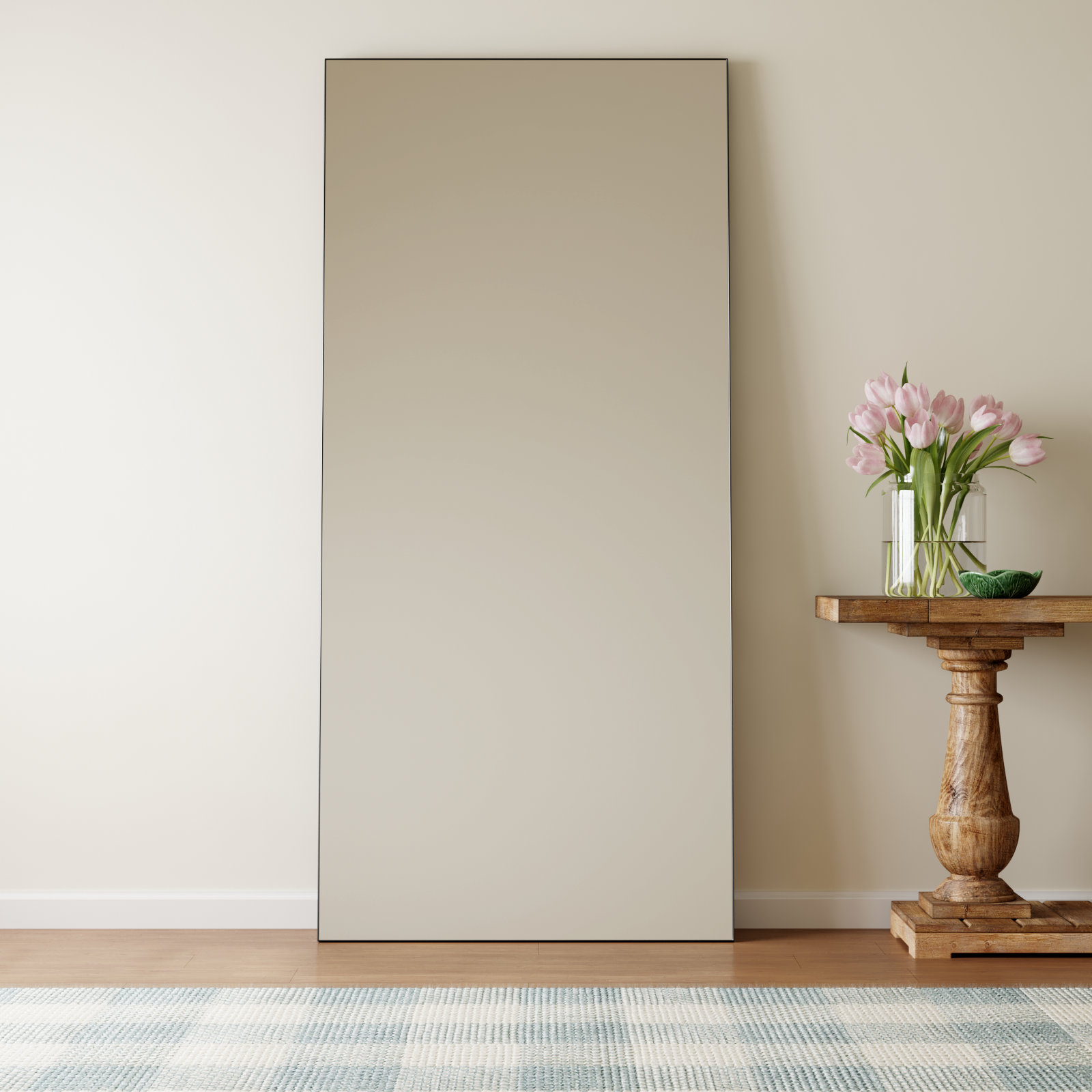 Eaton Metal Rectangle Mirror, Black