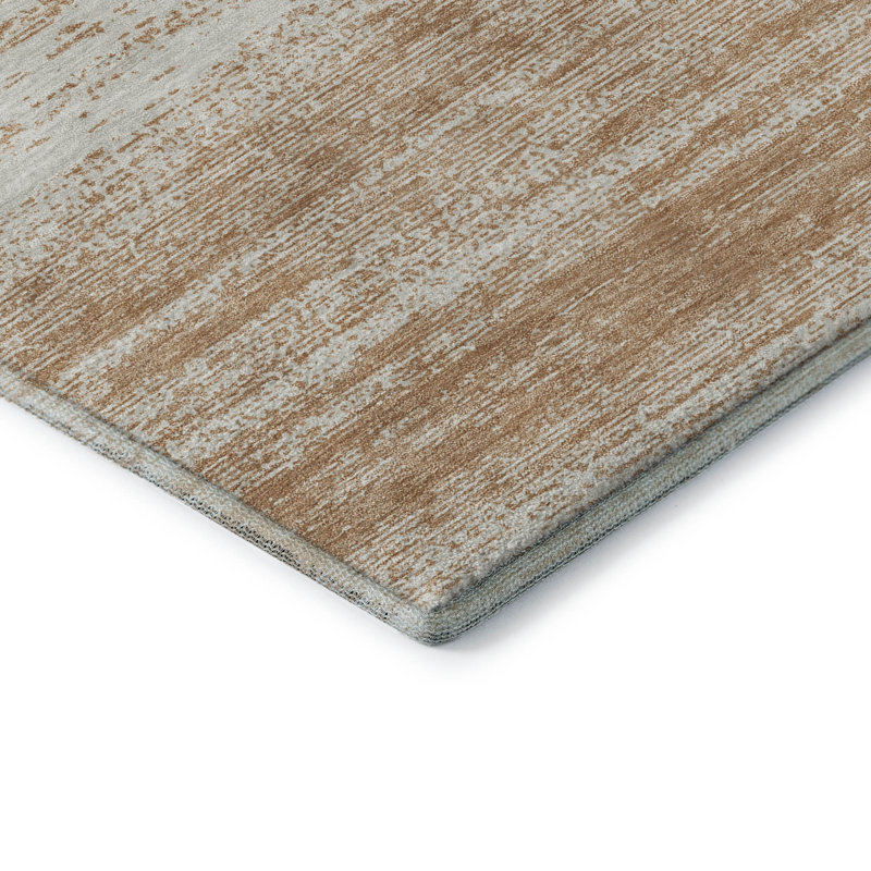 Premium Machine Washable Prisco Copper Rug, Round 8'