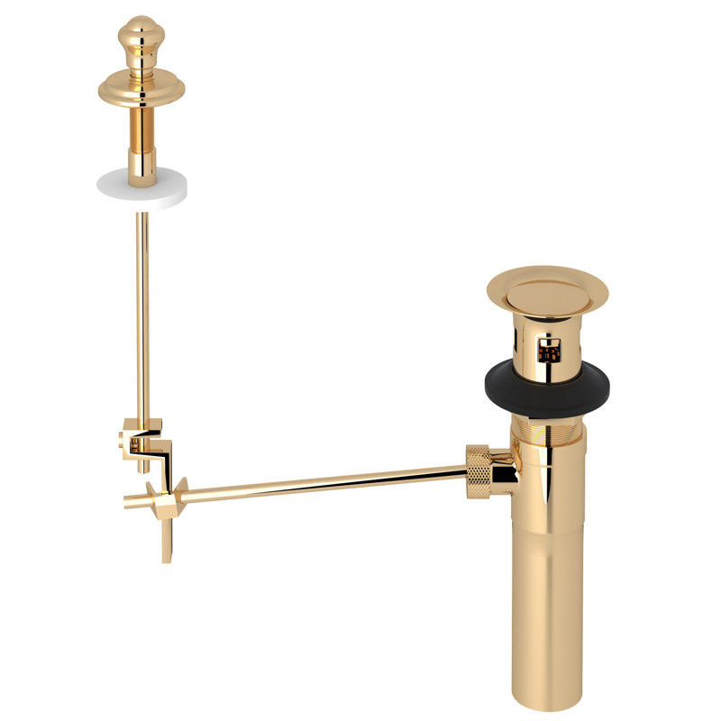 Bathroom Sink Drain With Overflow, English Gold