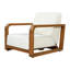 Chaise d'appoint de patio moderne Galvin avec coussin épais et structure en bois d'acacia-130695198