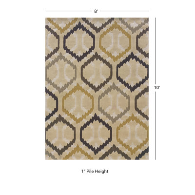 Tapis fait main Equelle crème et pierre