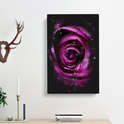 Striking Purple Rose - Wrapped Canvas