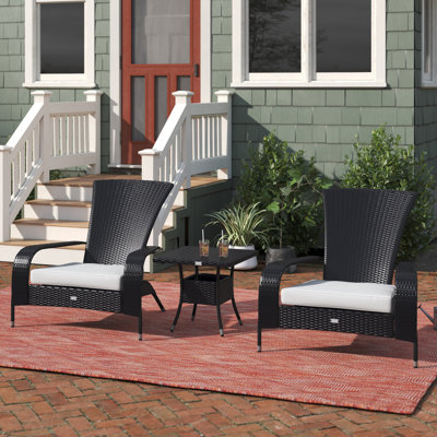 Freda 3 Piece Rattan 2 Person Seating Group with Cushions