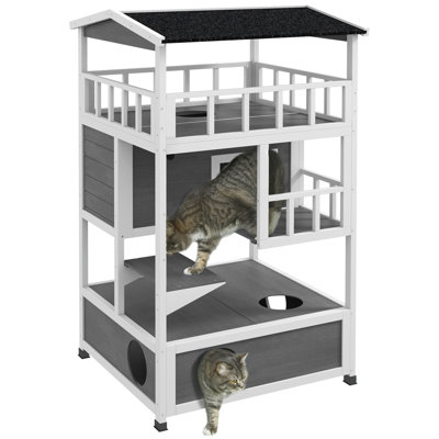 Maison pour chat en bois Pawhut