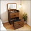 Bureau de coiffeuse 3 en 1 avec miroir éclairé et tabouret, coiffeuse à plateau rabattable, rangement compact pour les petits espaces