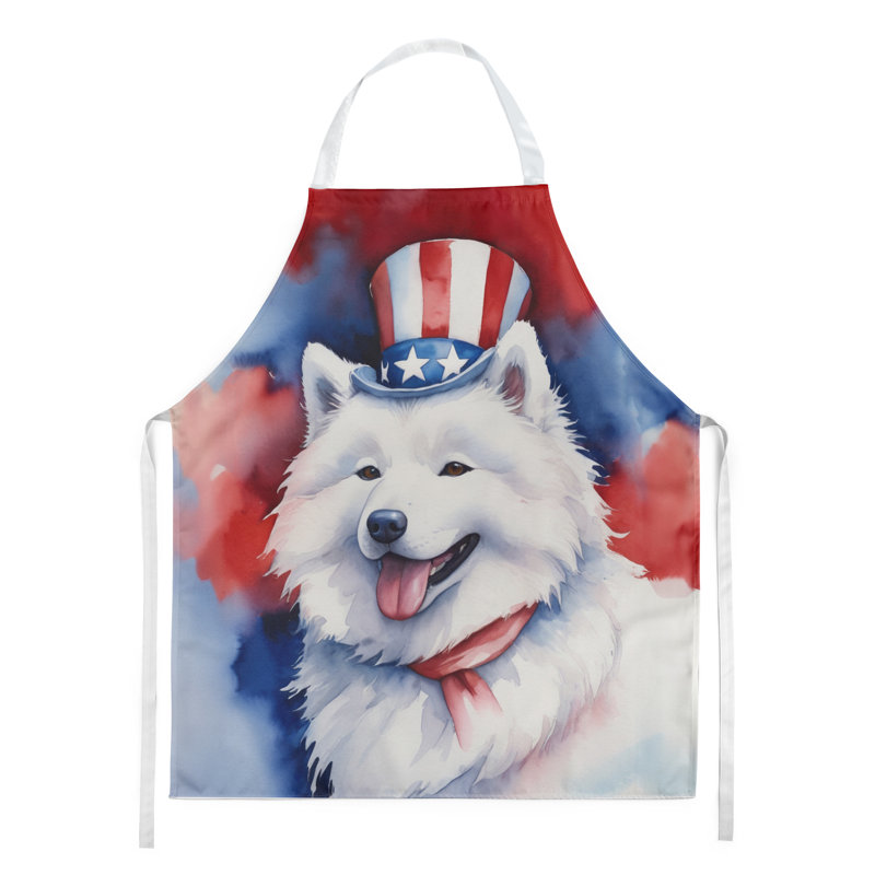 Patriotic American Apron, Samoyed