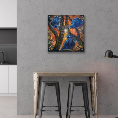 Art mural en verre acrylique épique «Keepers Of Secrets» par Verena Wild, 24 po x 24 po