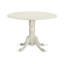 L'ensemble de 3 tables de salle à manger modernes comprend une table ronde en bois avec Dropleaf et 2 chaises de salle à manger Parson en tissu beige clair, 42 x 42 pouces, blanc lin-1577809598-1577809599-1577817842